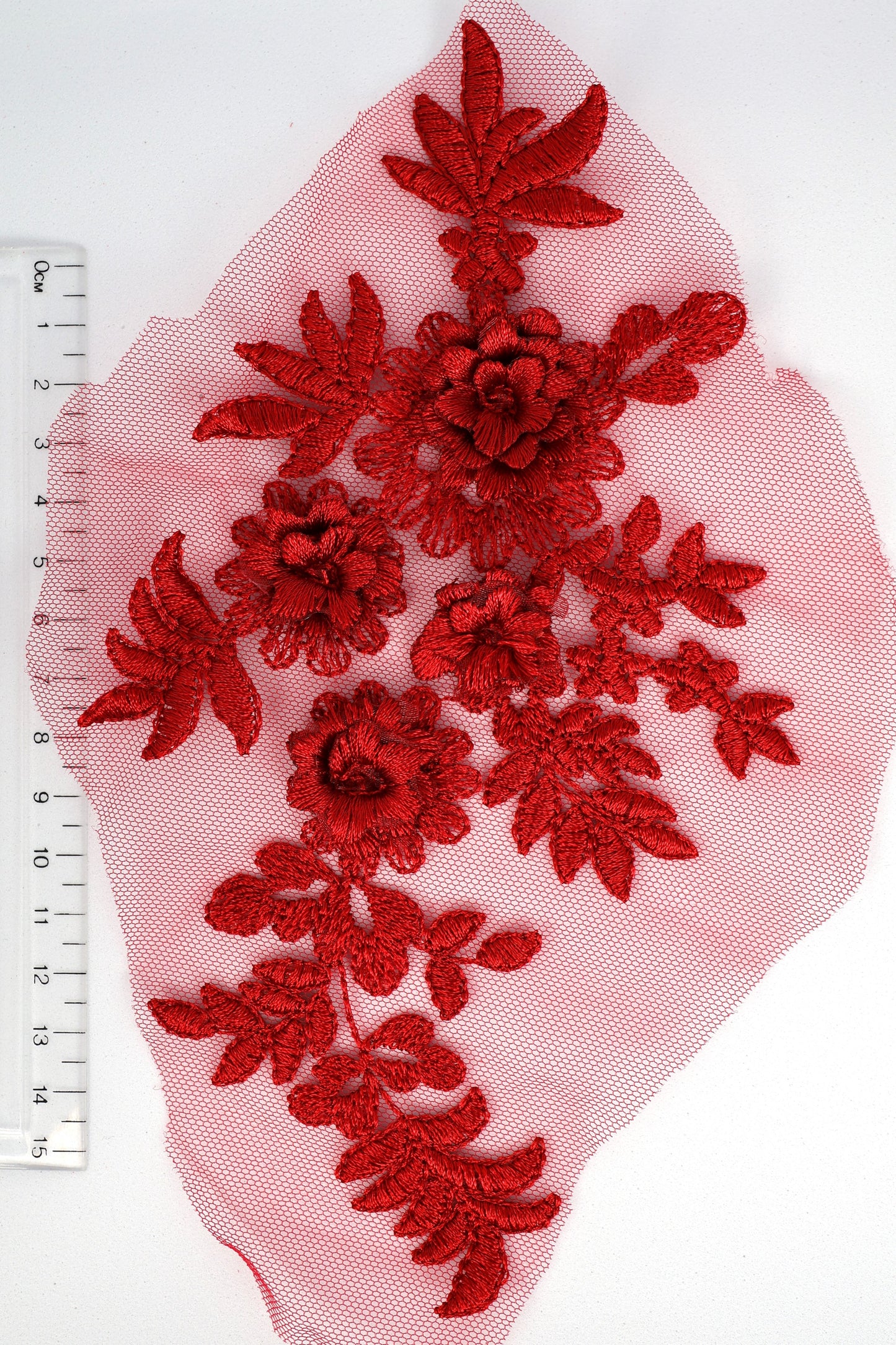 Burgundy - Grace 3D Flower Lace Applique
