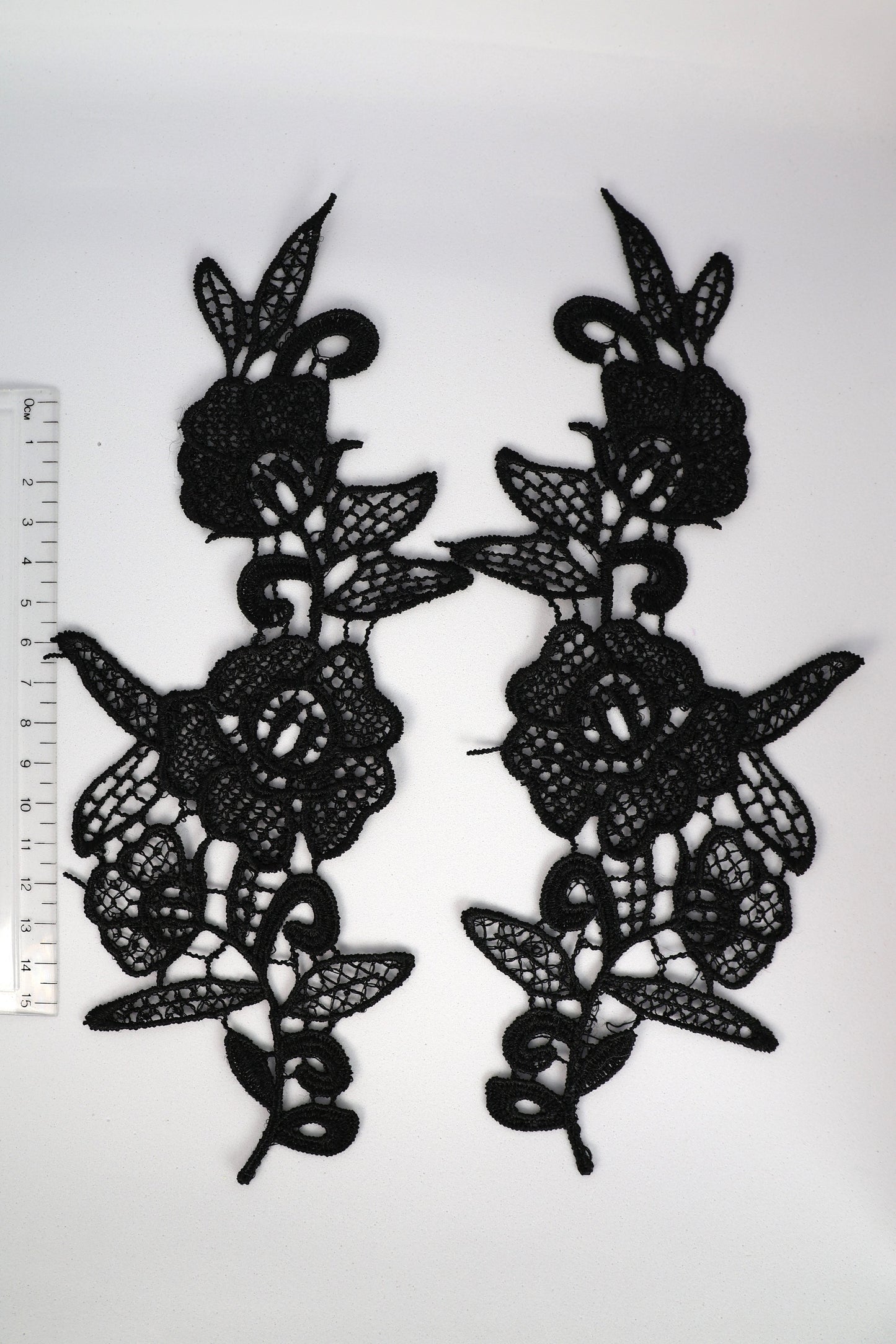 Black - Myrtle Lace Applique