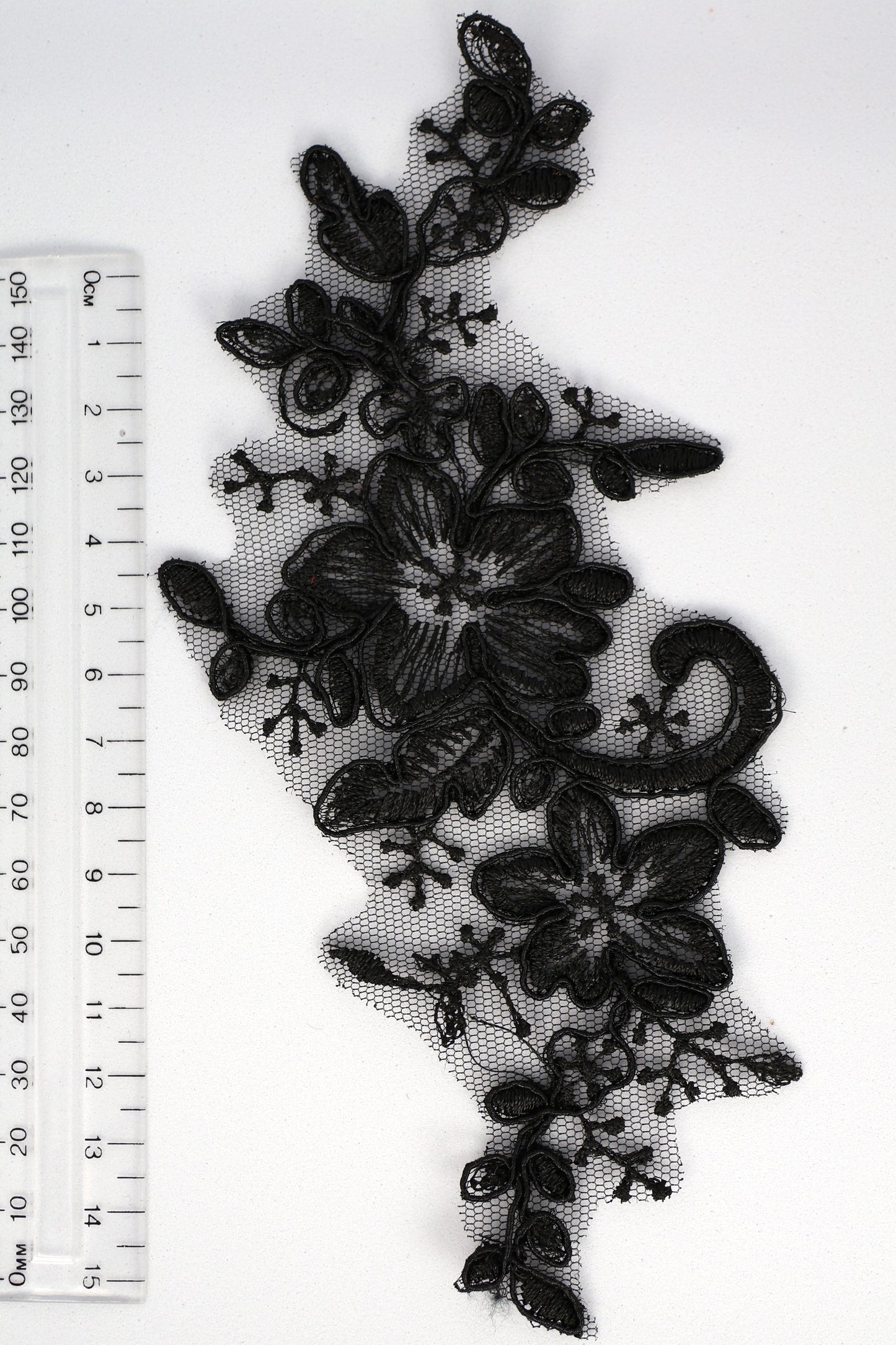 Black - Alba Lace Floral Applique