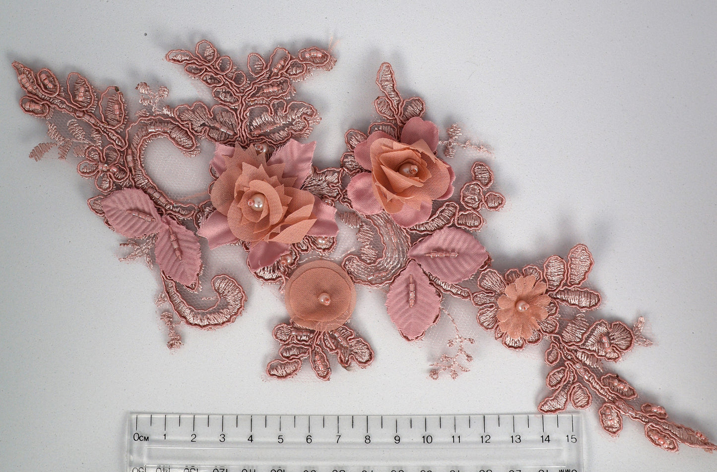 Bean Red - Nova 3D Flower Lace Applique