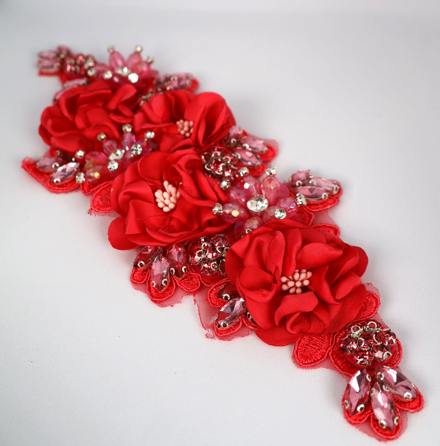 Fuschia - Odessa 3D Beaded Floral Applique
