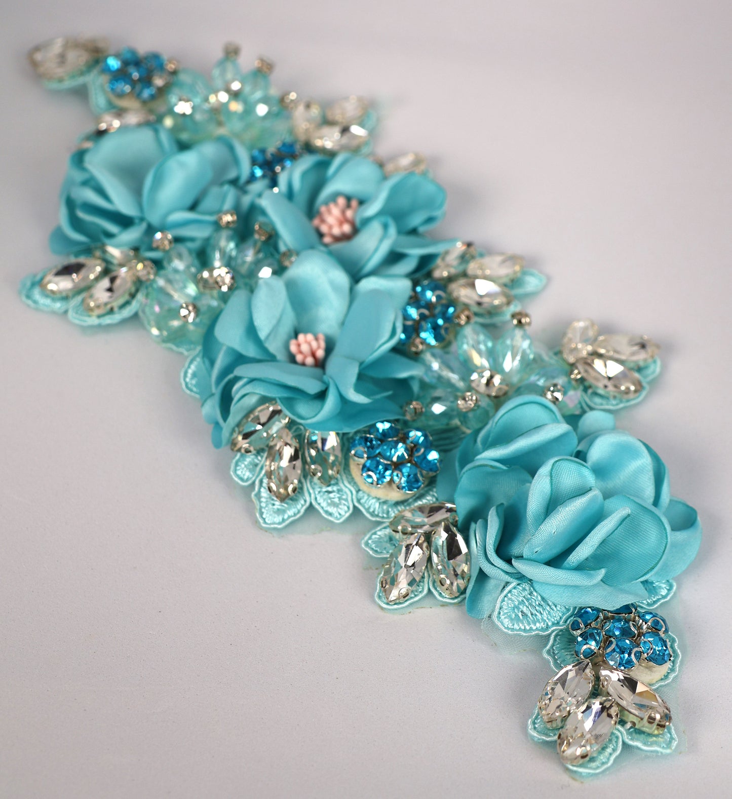 Lake Blue - Odessa 3D Beaded Floral Applique