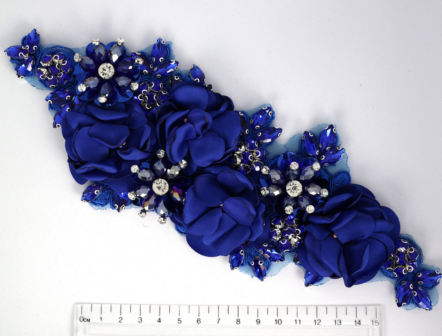 Royal Blue - Odessa 3D Beaded Floral Applique