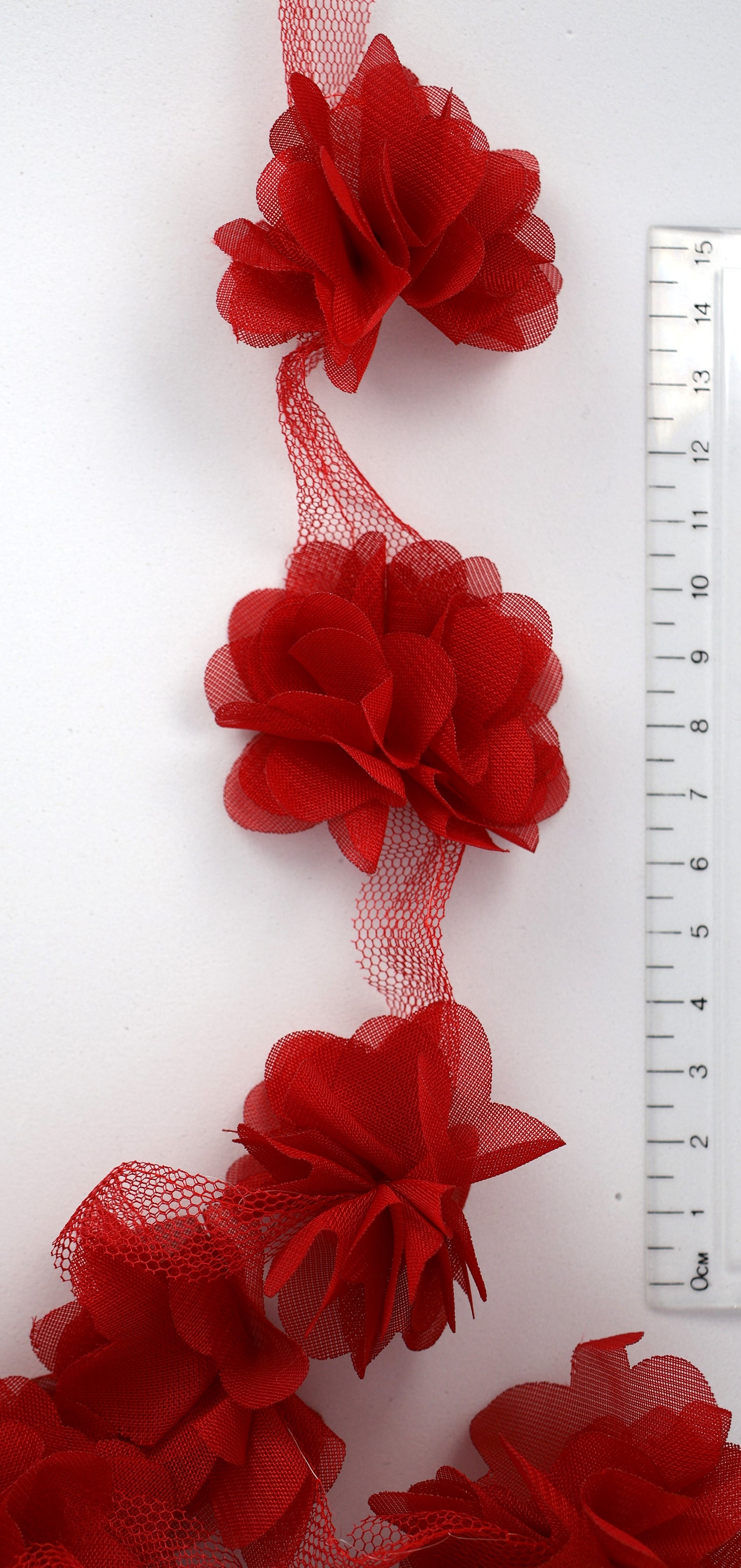 Deep Red - Blossom 3D Flower Applique
