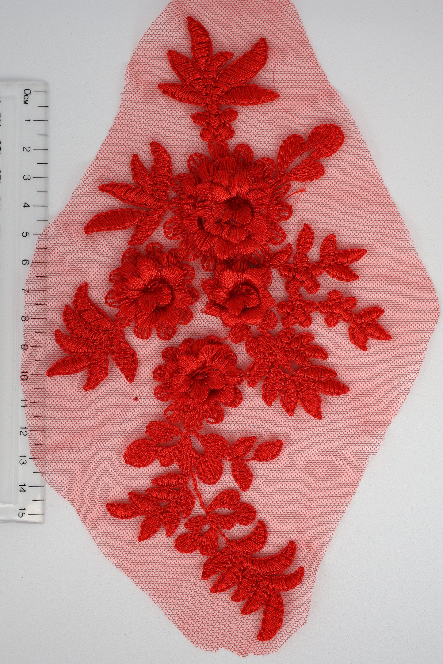 Red - Grace 3D Flower Lace Applique