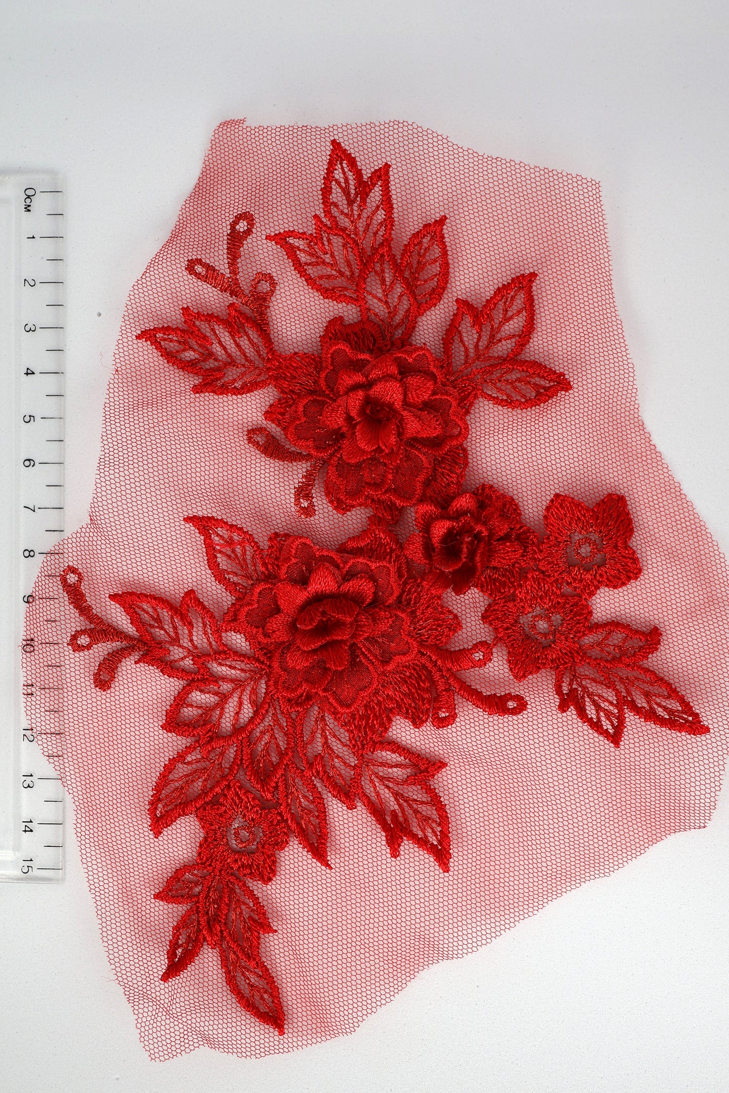 Dark Red - Daria 3D Flower Lace Applique