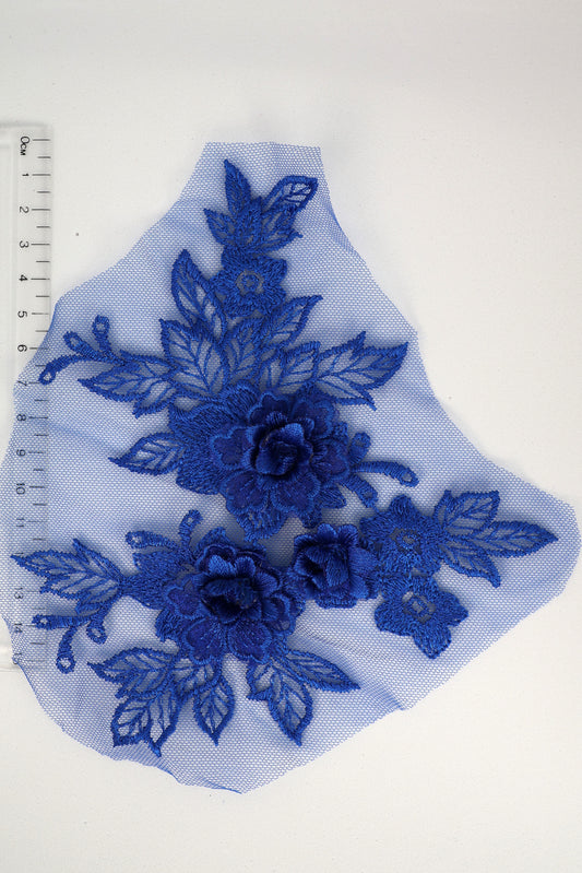 Sapphire Blue - Daria 3D Flower Lace Applique