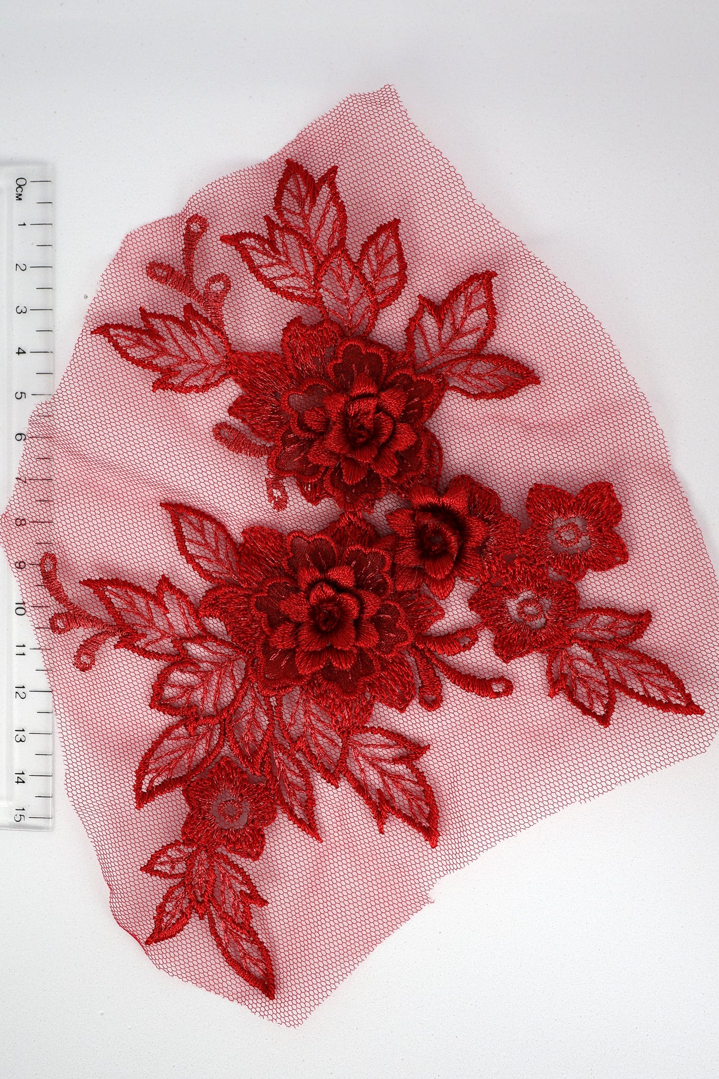 Wine Red - Daria 3D Flower Lace Applique