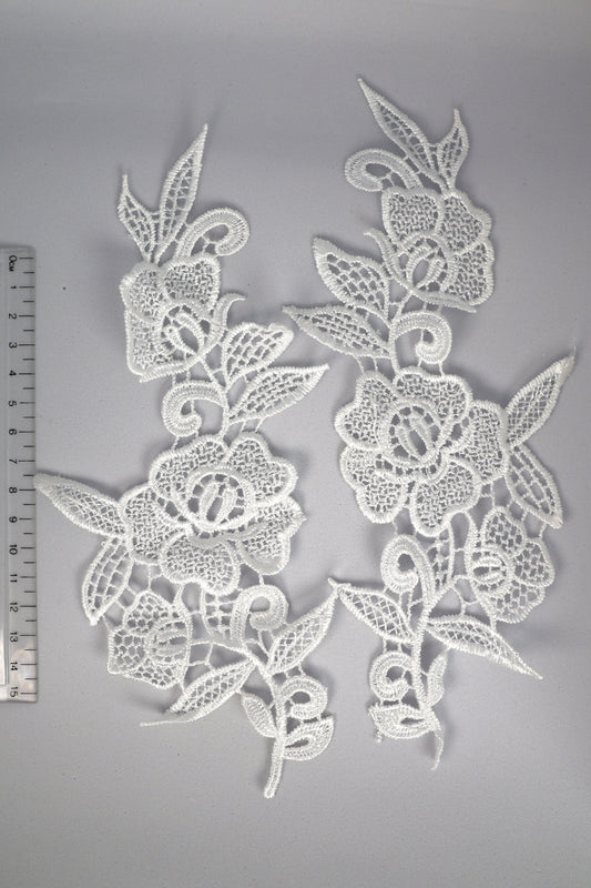 White - Myrtle Lace Applique