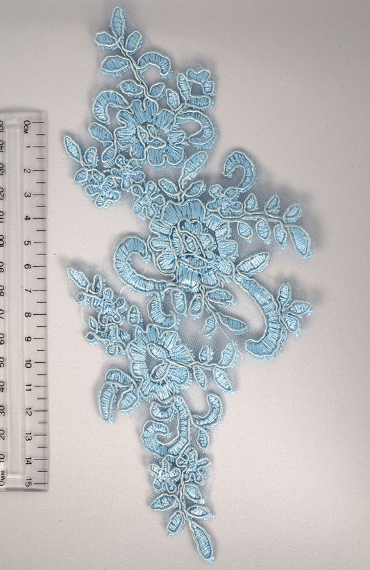Light Blue - Lola Lace Floral Applique