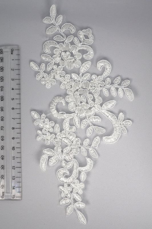 White - Lola Lace Floral Applique
