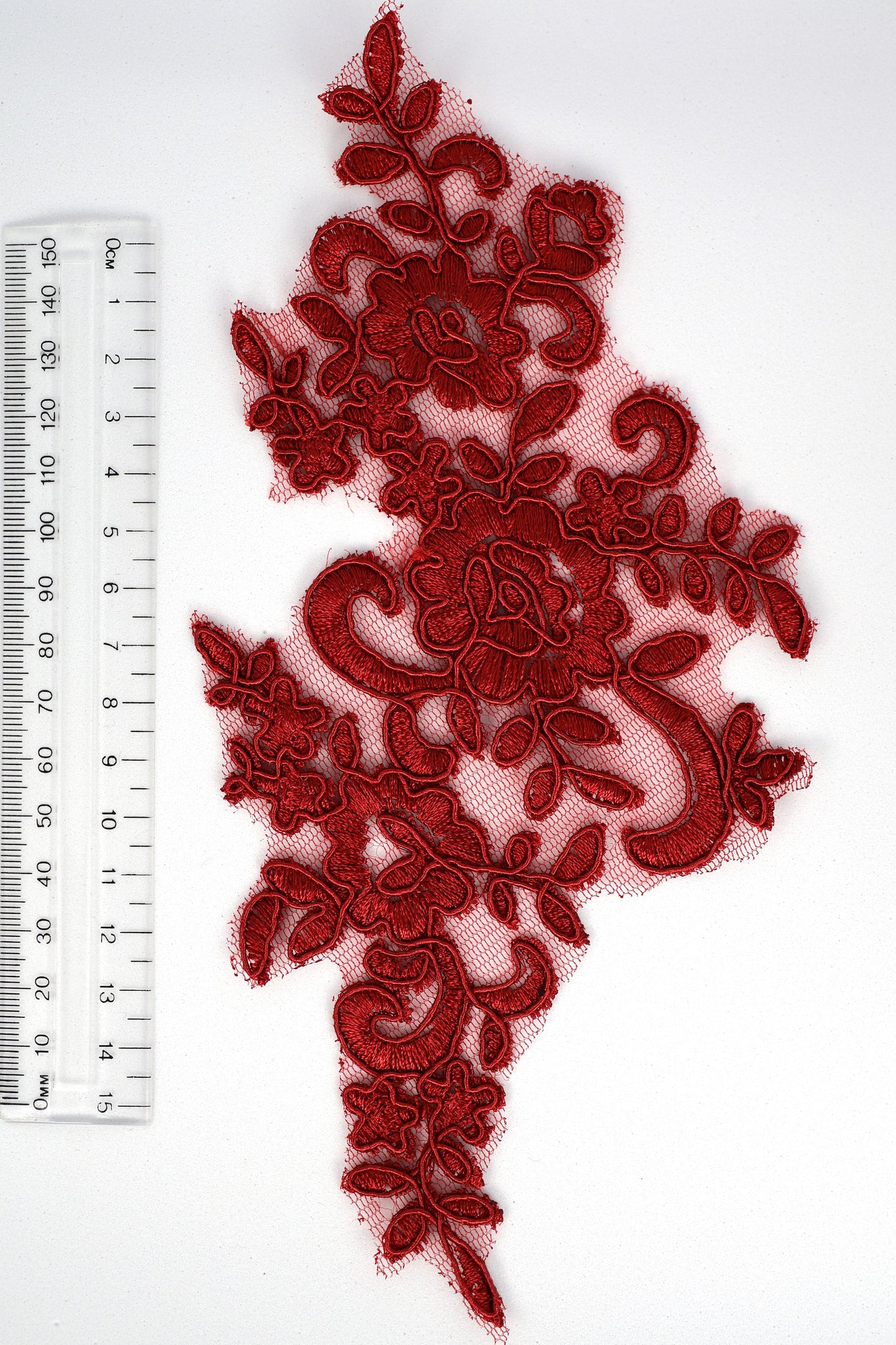 Wine Red - Lola Lace Floral Applique