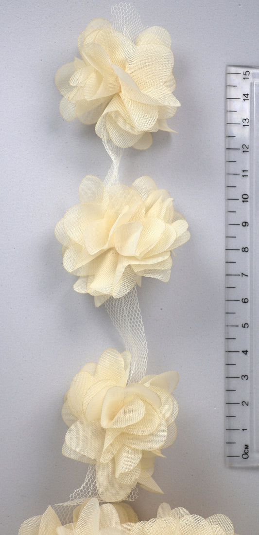 Cream - Blossom 3D Flower Applique