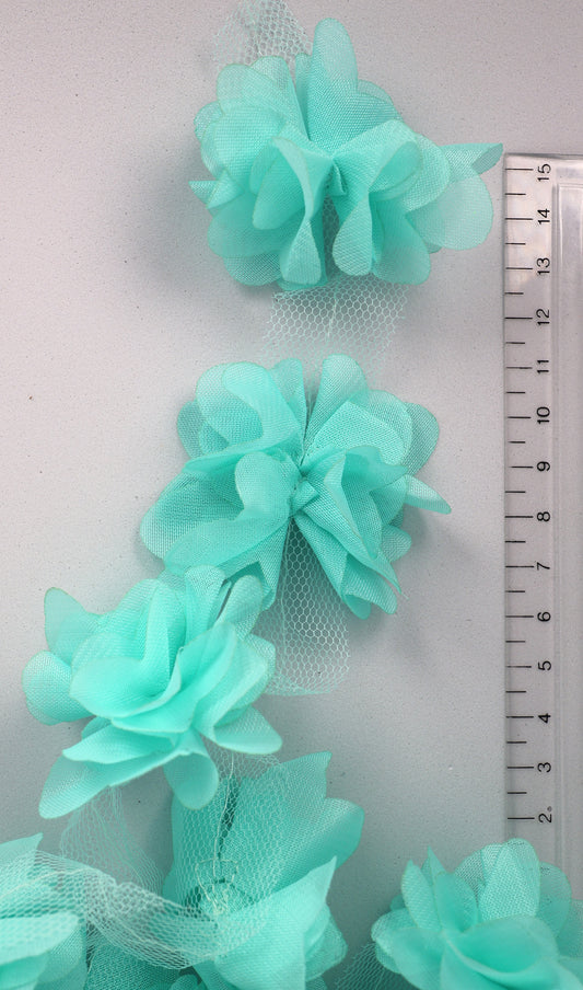 Mint - Blossom 3D Flower Applique