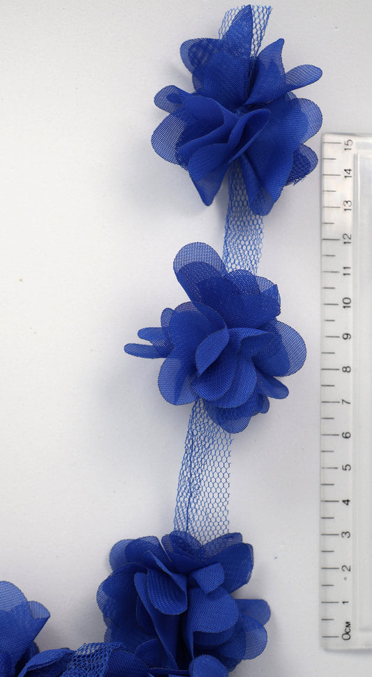 Royal Blue - Blossom 3D Flower Applique