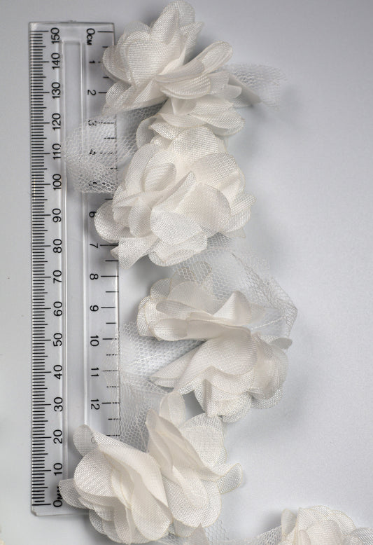 White - Blossom 3D Flower Applique