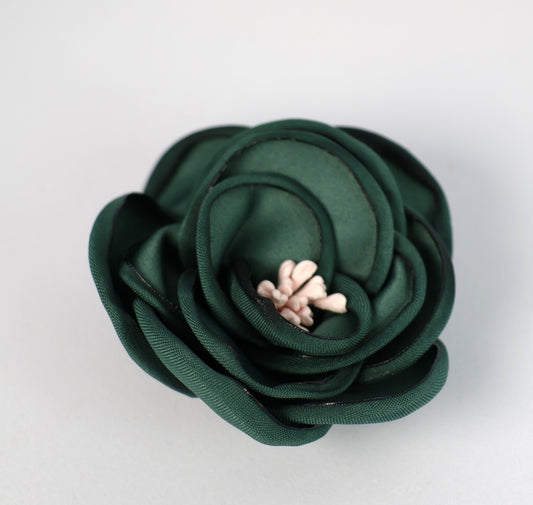Dark Green - Thea 3D Satin Flower Applique