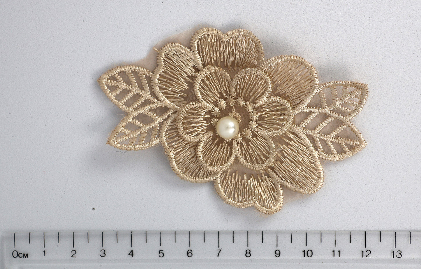 Gold - Sophia Embroided Lace Flower Applique