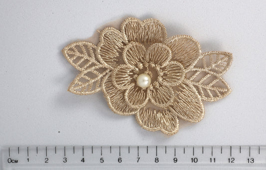 Gold - Sophia Embroided Lace Flower Applique