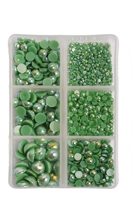 Dark Green AB Half Pearl Grid Pack