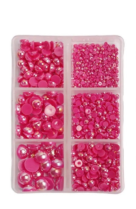 Fuschia AB Half Pearl Grid Pack