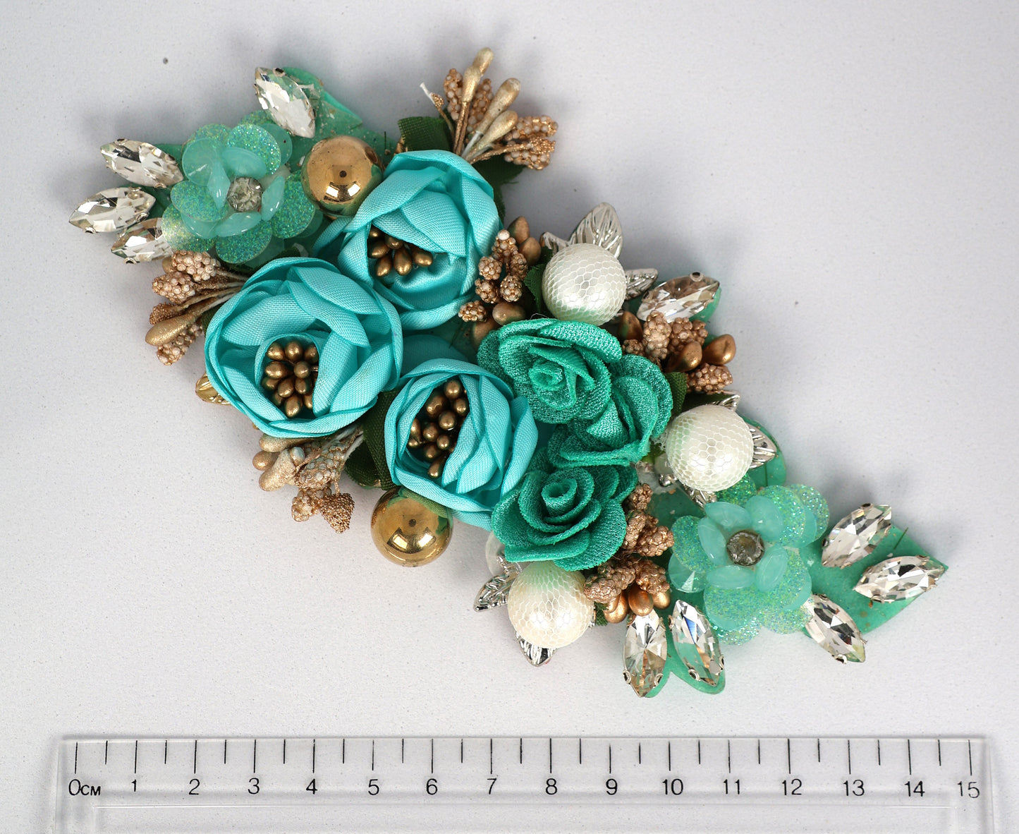 Mint - Paris 3D Beaded Floral Applique