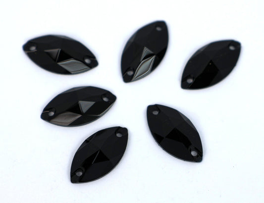 Jet Black Navette Shape (Resin)