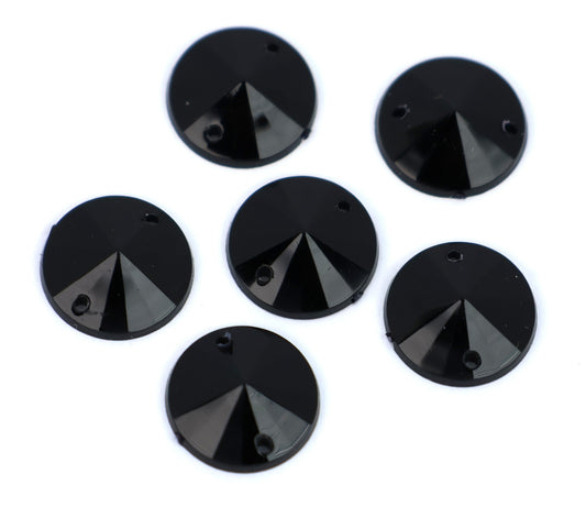 Jet Black Rivoli Shape (Resin)