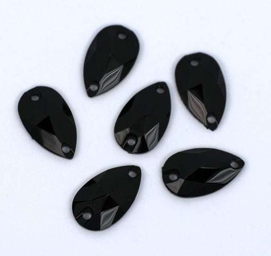 Jet Black Teardrop Shape (Resin)