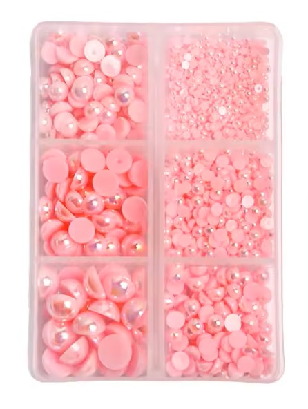 Light Pink AB Half Pearl Grid Pack
