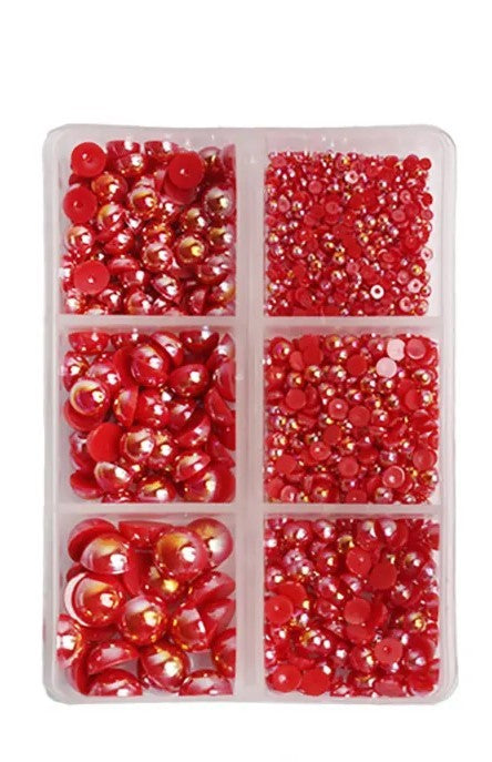 Red AB Half Pearl Grid Pack
